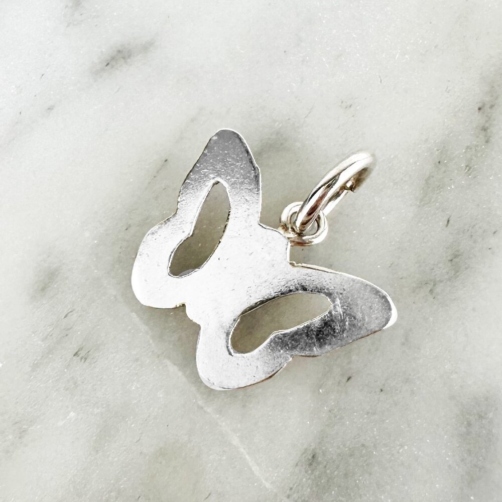 950 solid silver butterfly charm, 950 silver pendant, basic jewelry, everyday je